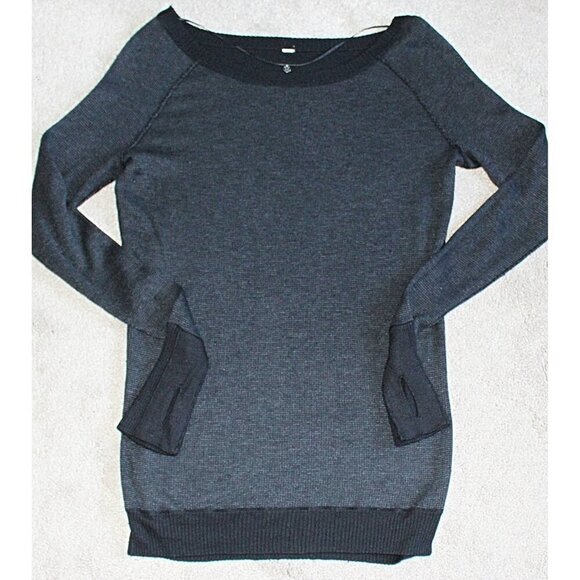 Lululemon - sz Large - Chai Time II Pullover in Black/Heathered Deep Coal - Picture 1 of 14